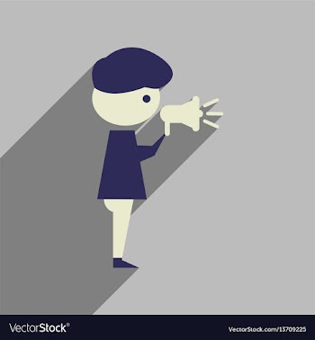 Flat web icon with long shadow man megaphone vector image