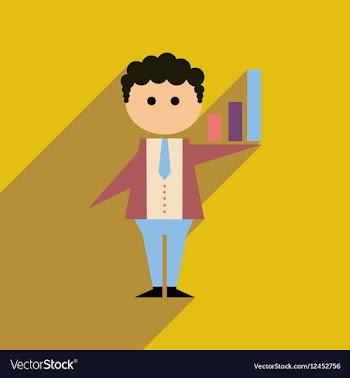 Flat web icon with long shadow Man schedule vector image