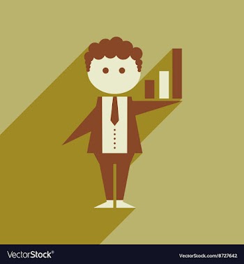 Flat web icon with long shadow Man schedule vector image