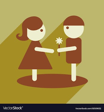 Flat web icon with long shadow man woman flowers vector image