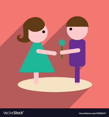 Flat web icon with long shadow man woman flowers vector image