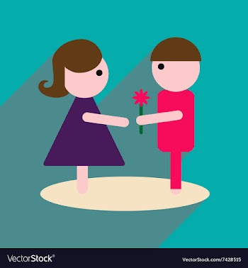 Flat web icon with long shadow man woman flowers vector image