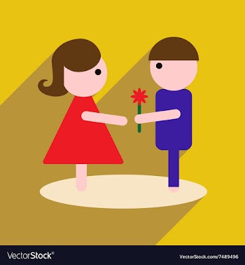 Flat web icon with long shadow man woman flowers vector image
