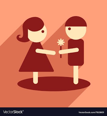 Flat web icon with long shadow man woman flowers vector image