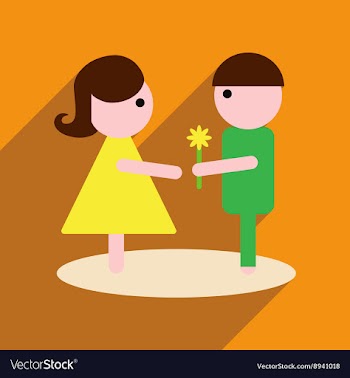 Flat web icon with long shadow man woman flowers vector image