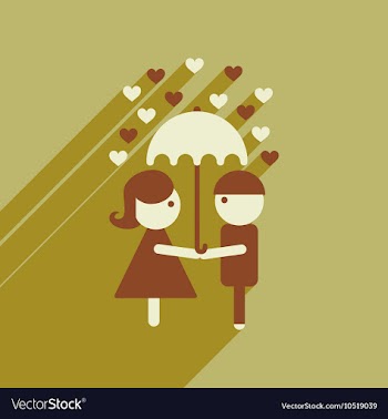 Flat web icon with long shadow man woman umbrella vector image