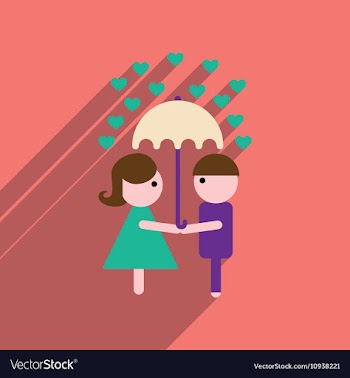 Flat web icon with long shadow man woman umbrella vector image