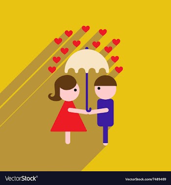 Flat web icon with long shadow man woman umbrella vector image