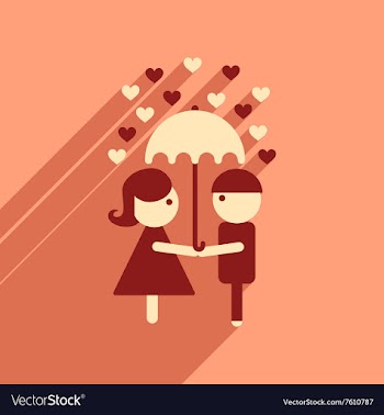 Flat web icon with long shadow man woman umbrella vector image