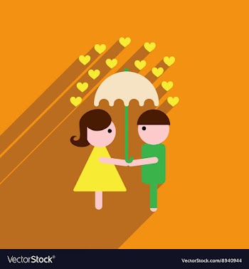 Flat web icon with long shadow man woman umbrella vector image