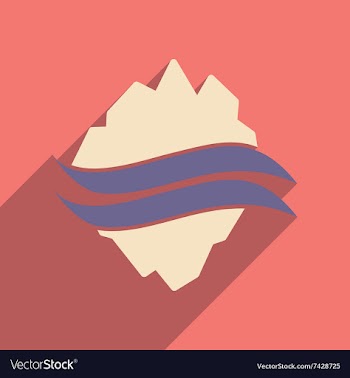 Flat web icon with long shadow map Arctic vector image