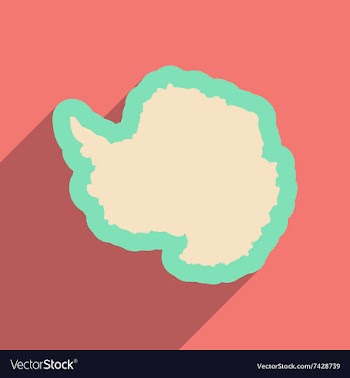 Flat web icon with long shadow map Arctic vector image