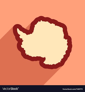 Flat web icon with long shadow map Arctic vector image