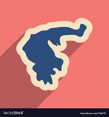 Flat web icon with long shadow map of Greece vector image