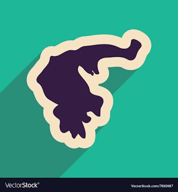 Flat web icon with long shadow map of Greece vector image
