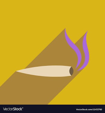 Flat web icon with long shadow marijuana cigarette vector image