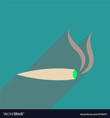 Flat web icon with long shadow marijuana cigarette vector image