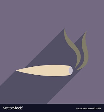 Flat web icon with long shadow marijuana cigarette vector image