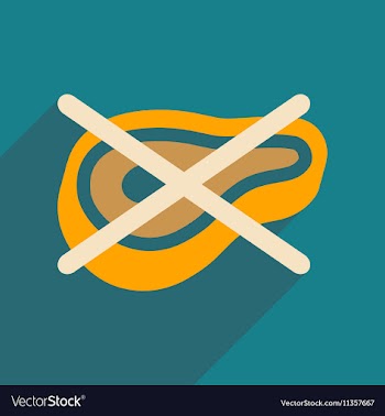 Flat web icon with long shadow meat ban vector image