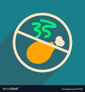 Flat web icon with long shadow meat ban vector image
