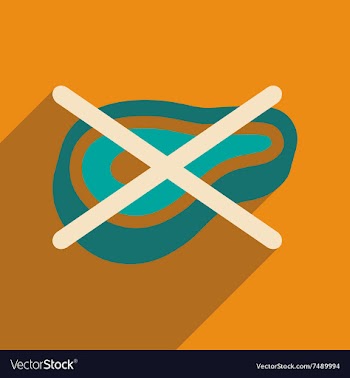 Flat web icon with long shadow meat ban vector image