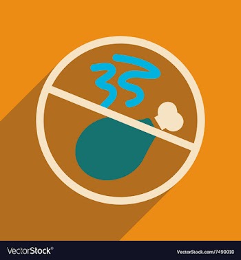 Flat web icon with long shadow meat ban vector image