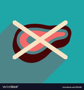 Flat web icon with long shadow meat ban vector image
