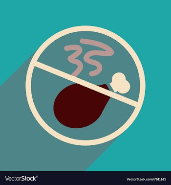 Flat web icon with long shadow meat ban vector image