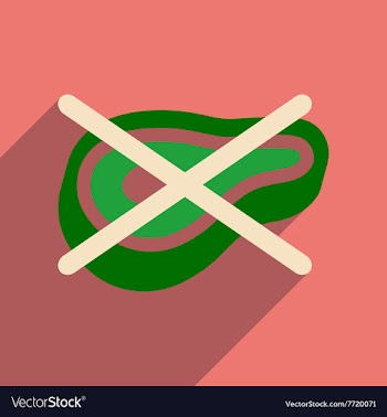 Flat web icon with long shadow meat ban vector image