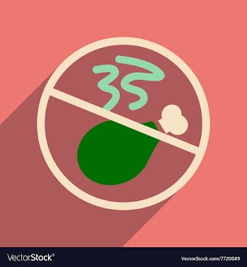 Flat web icon with long shadow meat ban vector image