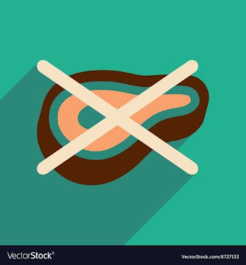 Flat web icon with long shadow meat ban vector image