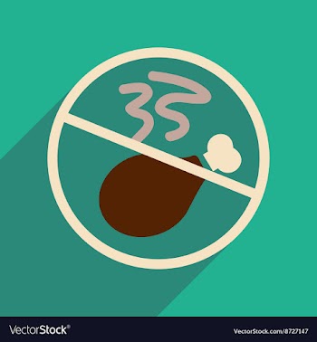 Flat web icon with long shadow meat ban vector image