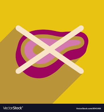 Flat web icon with long shadow meat ban vector image