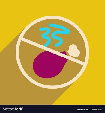 Flat web icon with long shadow meat ban vector image