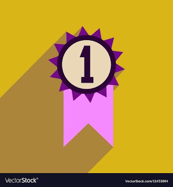 Flat web icon with long shadow medal winner vector image