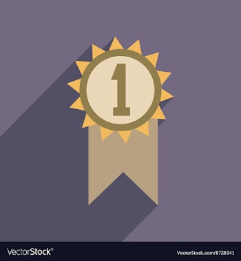 Flat web icon with long shadow medal winner vector image