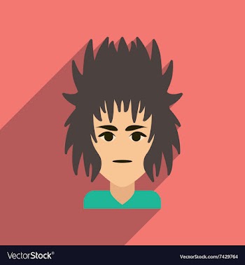 Flat web icon with long shadow men haircut vector image
