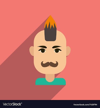 Flat web icon with long shadow men haircut vector image