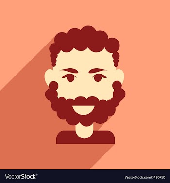 Flat web icon with long shadow men haircut vector image