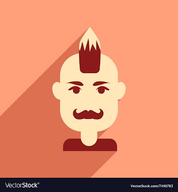 Flat web icon with long shadow men haircut vector image