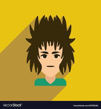 Flat web icon with long shadow men s haircut vector image