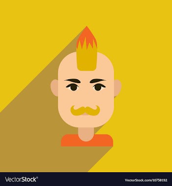 Flat web icon with long shadow men s haircut vector image