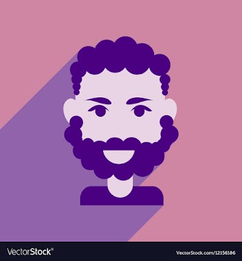 Flat web icon with long shadow men s haircut vector image