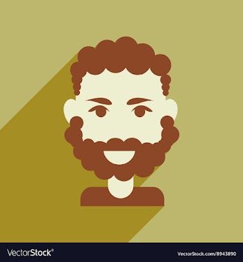Flat web icon with long shadow mens haircut vector image