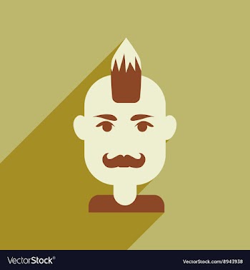 Flat web icon with long shadow mens haircut vector image