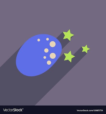 Flat web icon with long shadow meteorite stars vector image