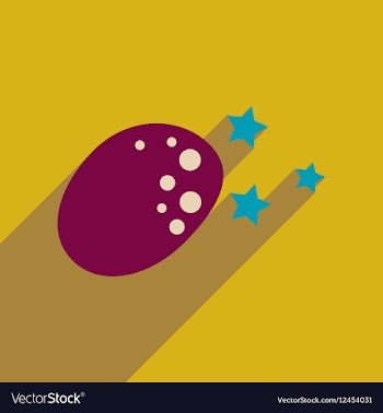 Flat web icon with long shadow meteorite stars vector image
