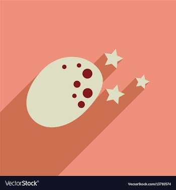 Flat web icon with long shadow meteorite stars vector image