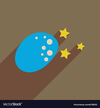 Flat web icon with long shadow meteorite stars vector image