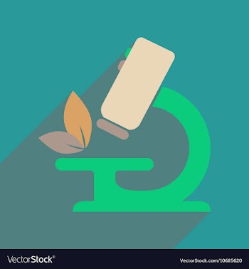 Flat web icon with long shadow microscope vector image